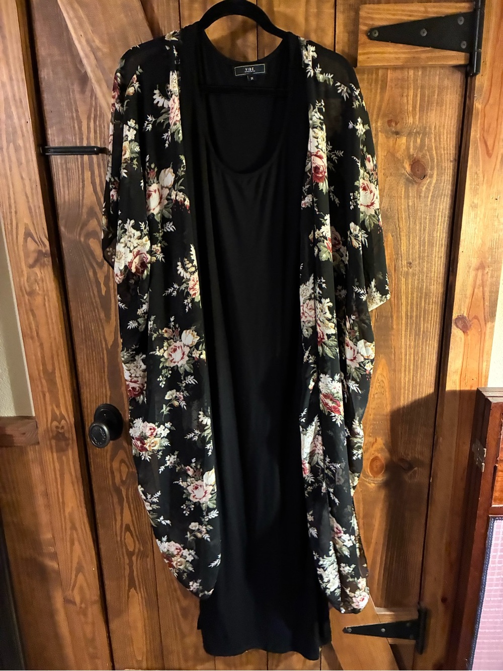 Sheer Shaw with built in black under dress